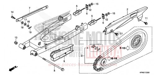 SWINGARM/CHAIN CASE GLR1251WHH de 2017